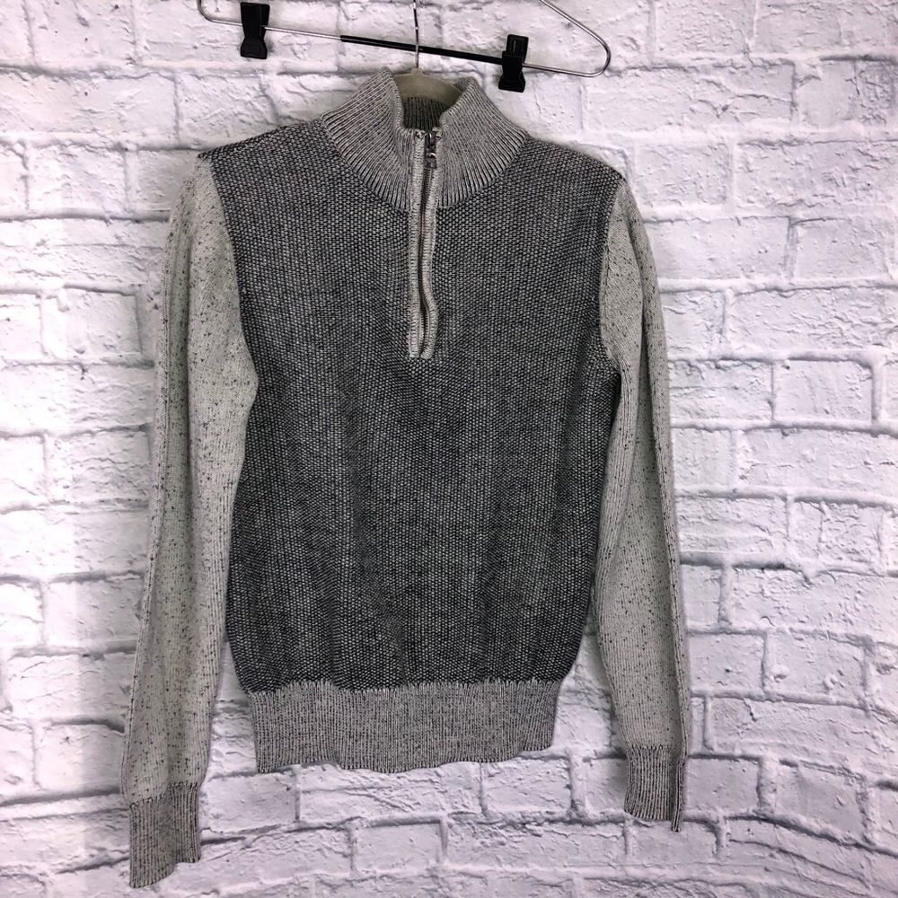 Guess quarter zip pullover sweater boys brown/tan sz med